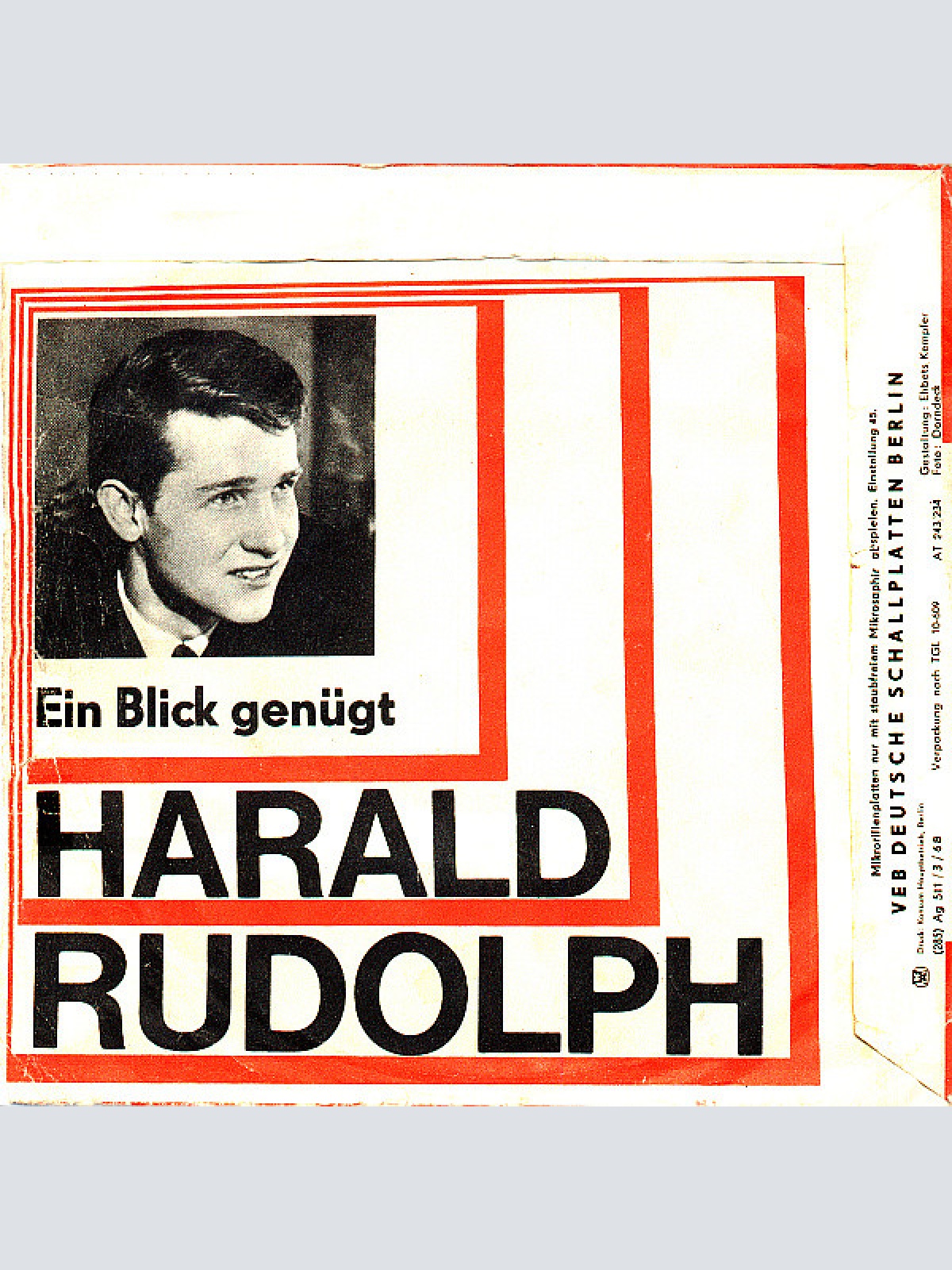 Vinyl / Harry Nicolai / Harald Rudolph - Jeder Hat Seinen Kleinen Fehler / Ein Blick Genügt