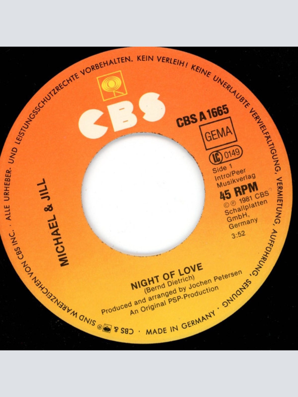 Vinyl / Michael & Jill - Night Of Love