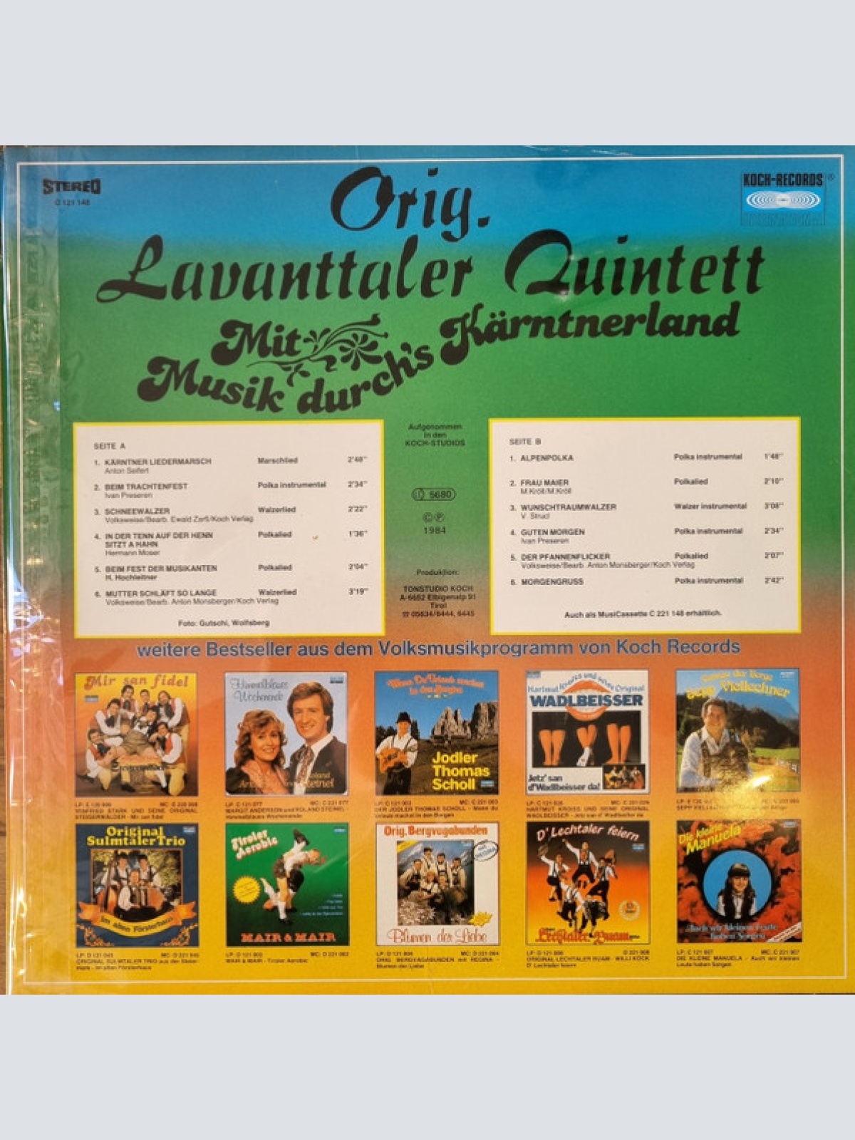 Vinyl / Orig. Lavanttaler Quintett* - Mit Musik Durchs Kärntnerland