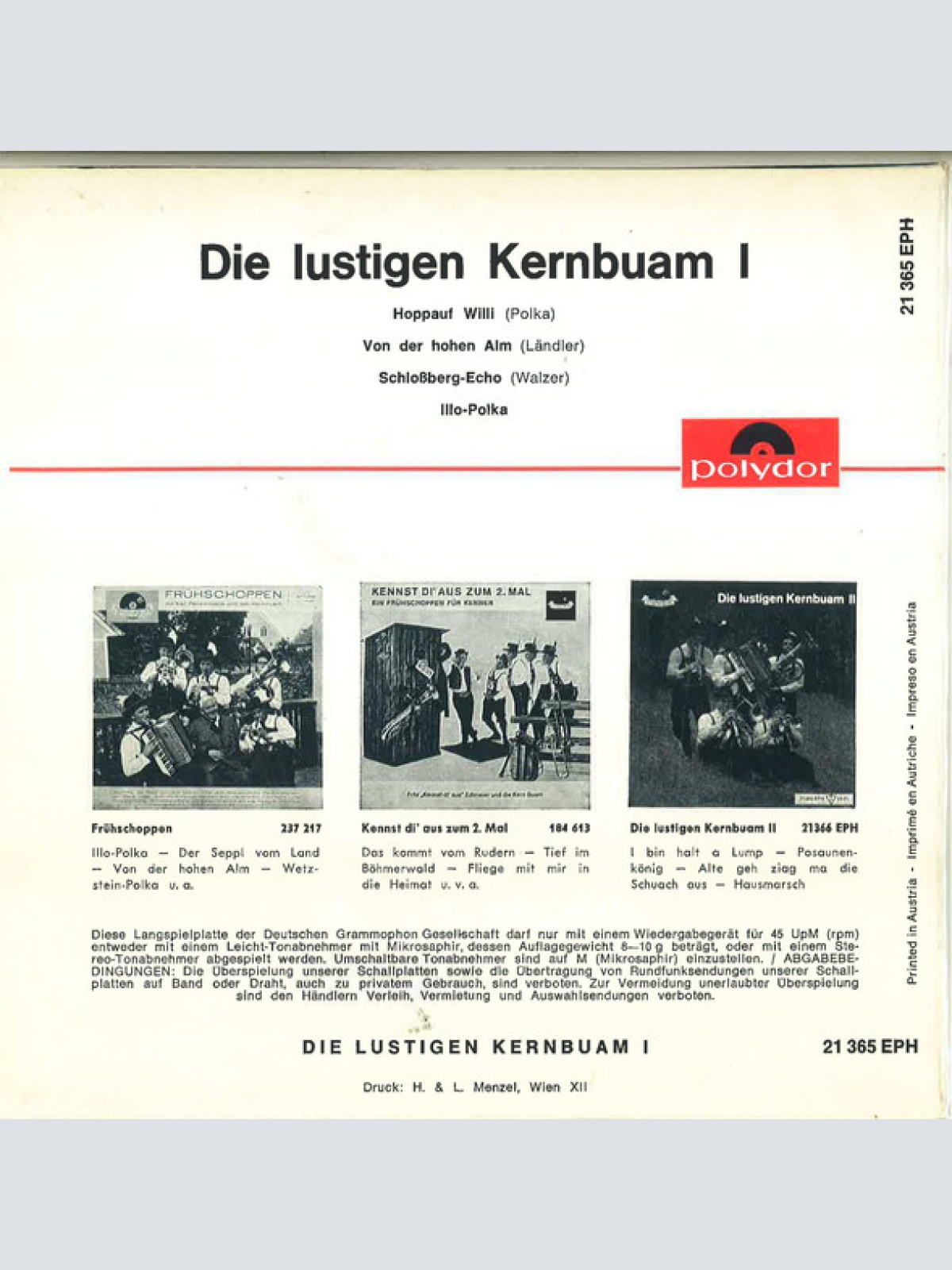 Vinyl / Die Kern Buam - Die Lustigen Kernbuam I