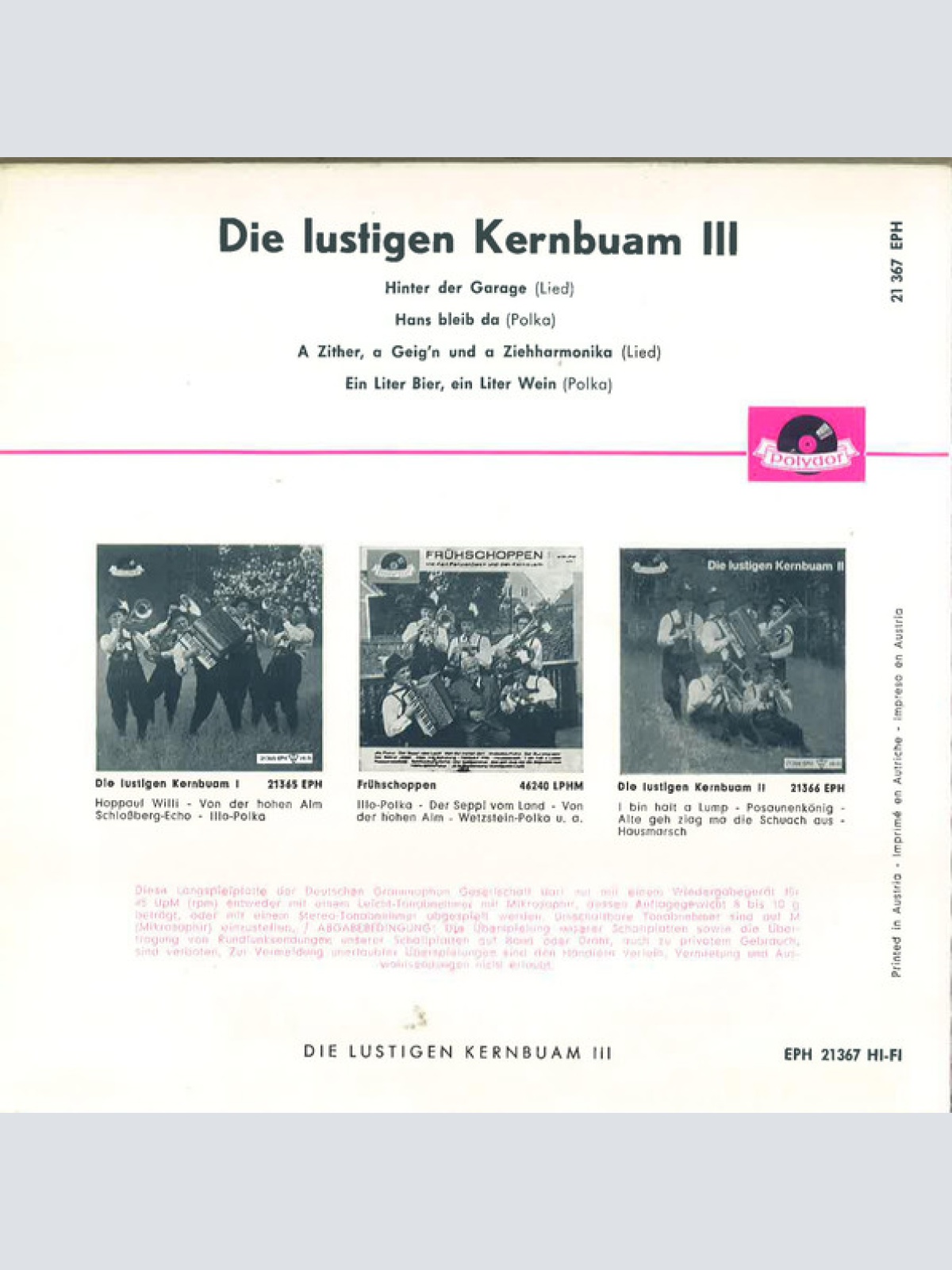 Vinyl / Die Kern Buam - Die Lustigen Kernbuam III