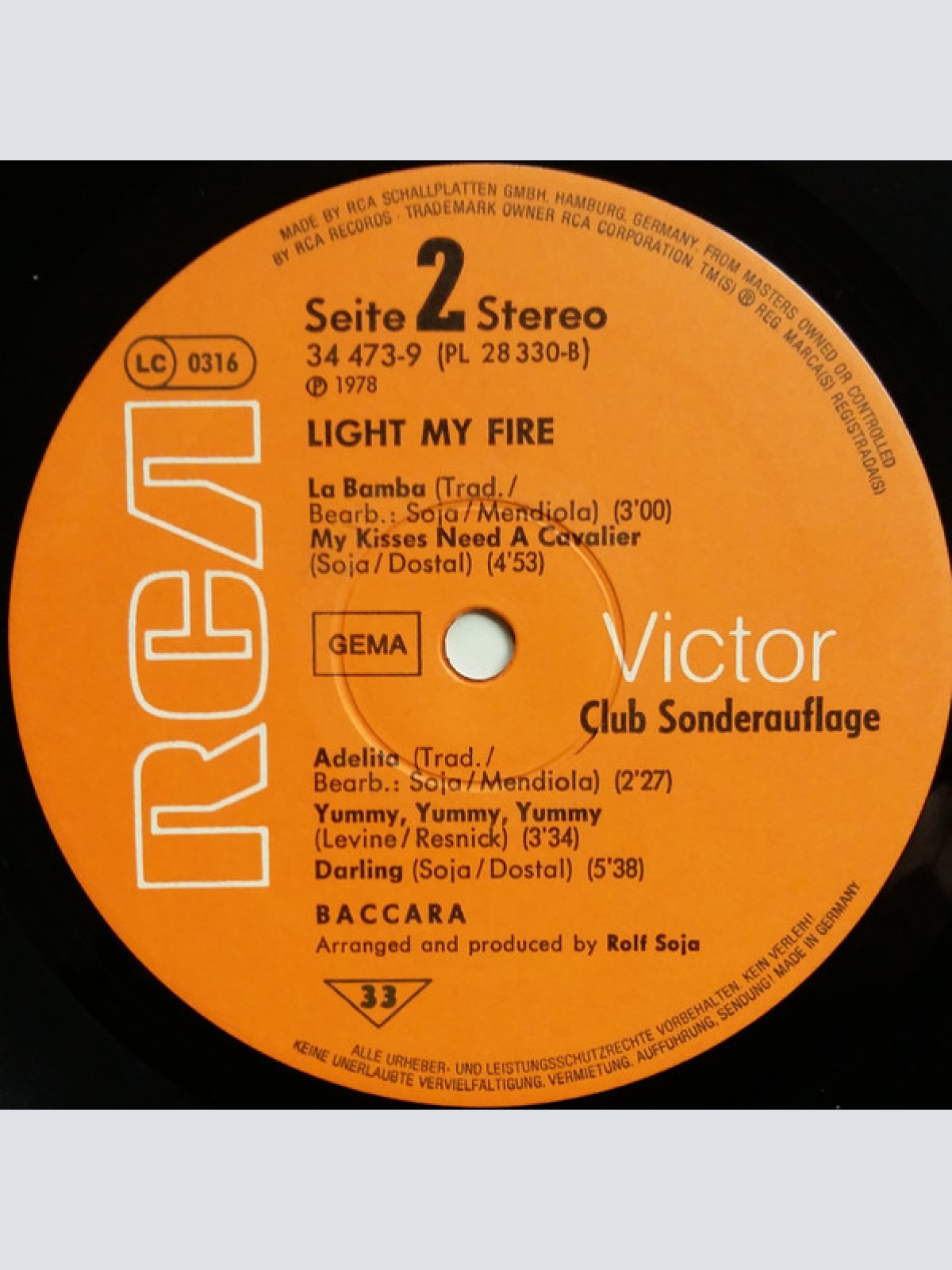 Vinyl / Baccara - Light My Fire