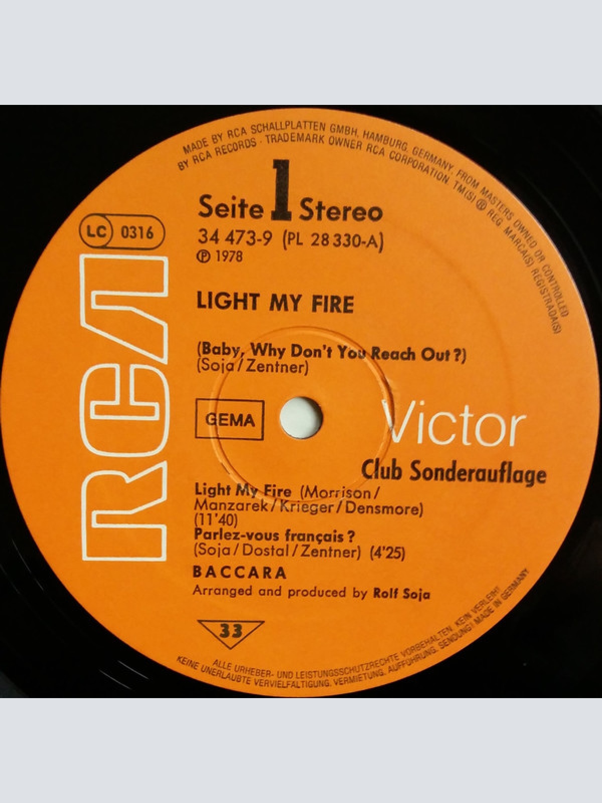 Vinyl / Baccara - Light My Fire