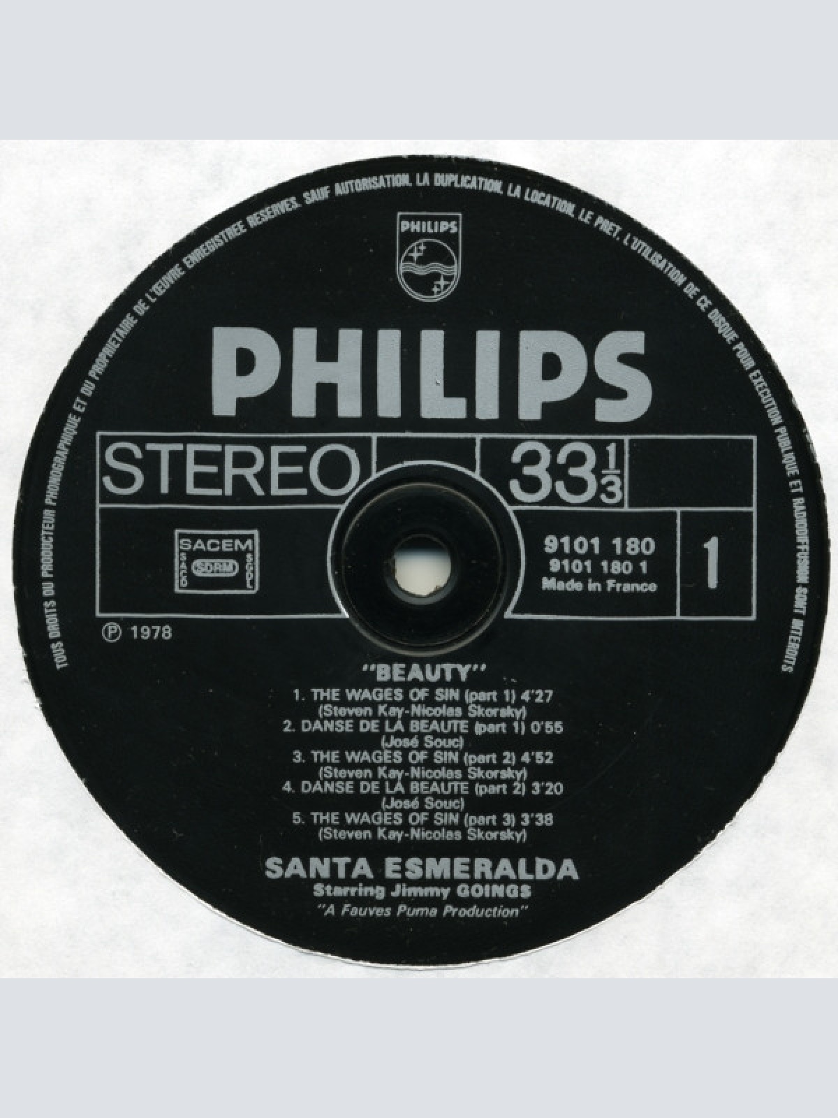 Vinyl / Santa Esmeralda Starring Jimmy Goings - Beauty