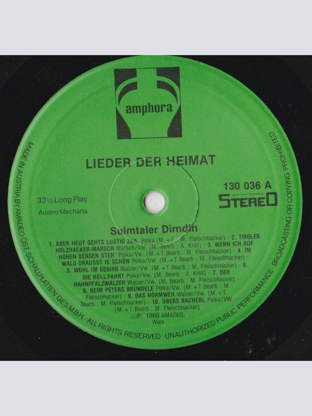 Vinyl / Sulmtaler Dirndln - Lieder Der Heimat