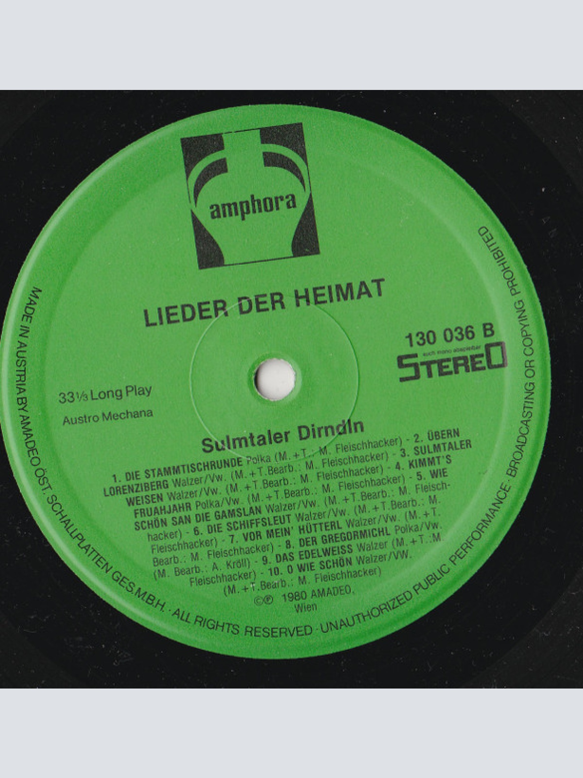 Vinyl / Sulmtaler Dirndln - Lieder Der Heimat