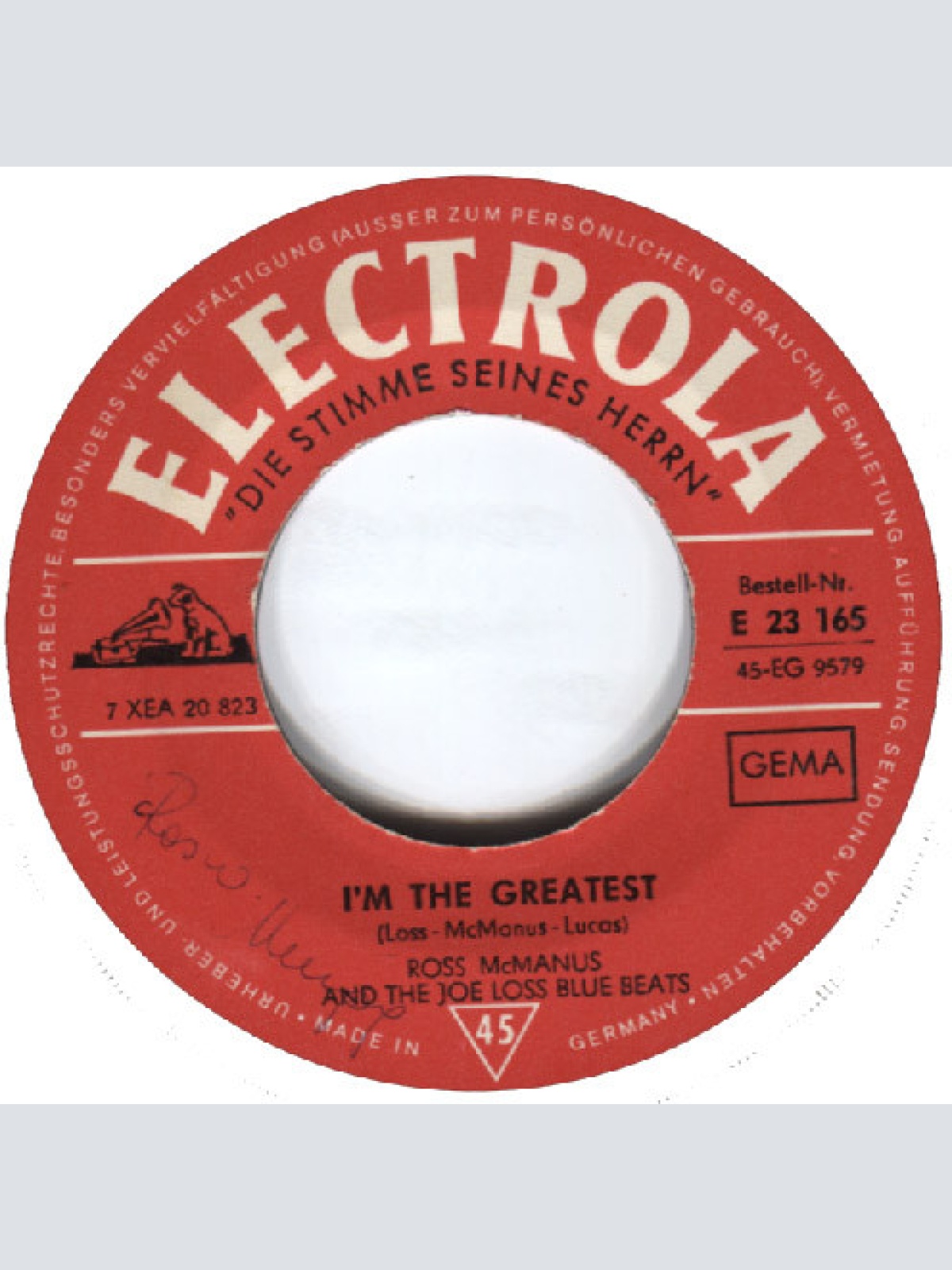 Vinyl / Ross McManus And The Joe Loss Blue Beats - Patsy Girl