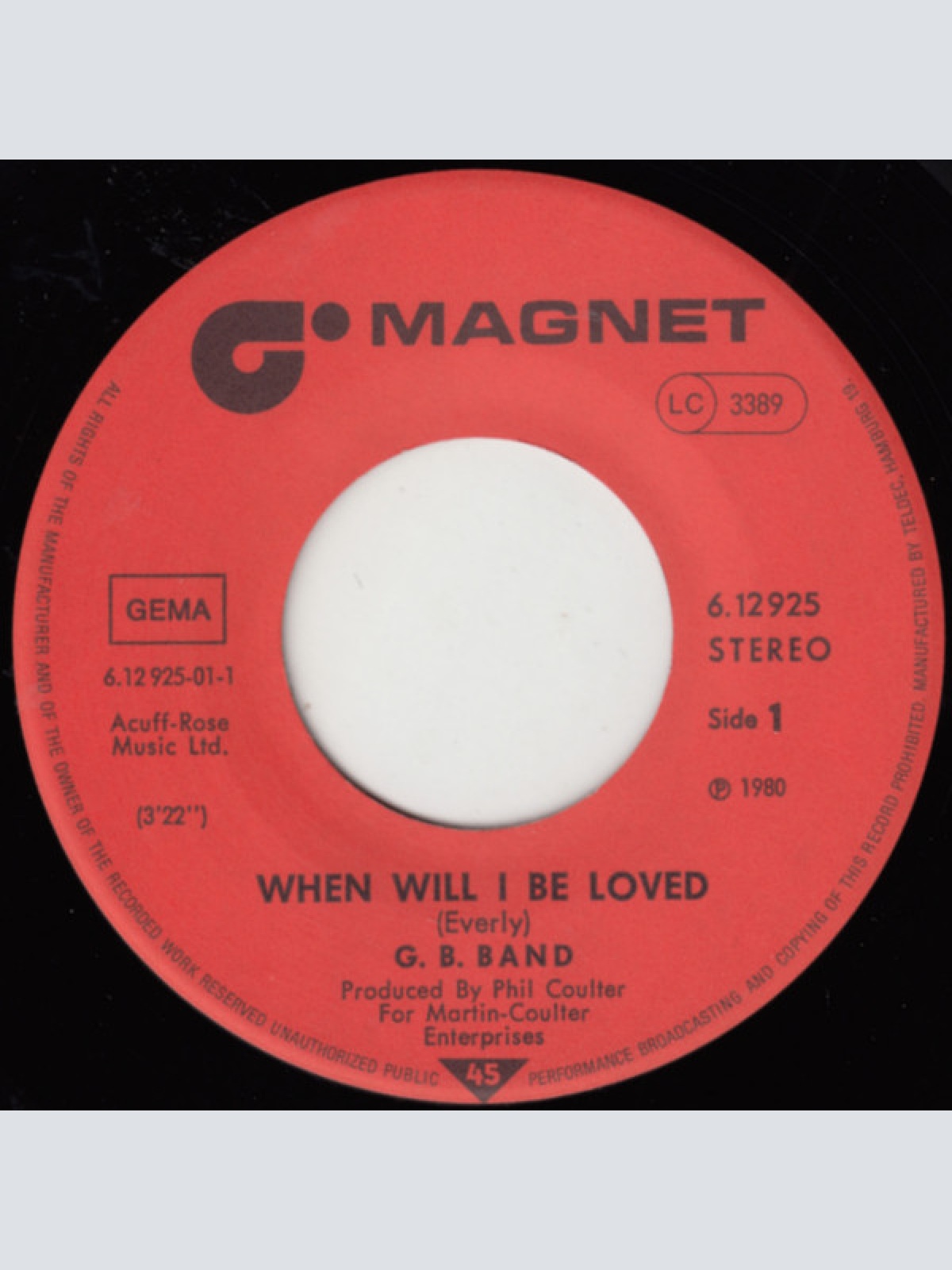 Vinyl / GB Band* - When Will I Be Loved