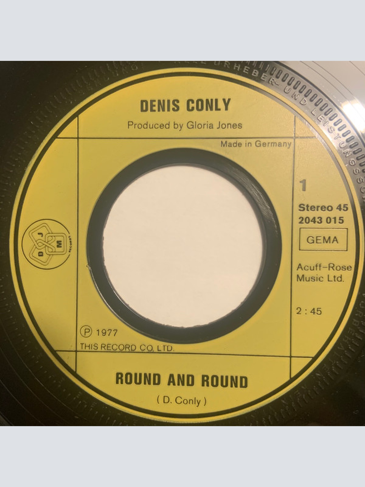 Vinyl / Denis Conly - Round And Round