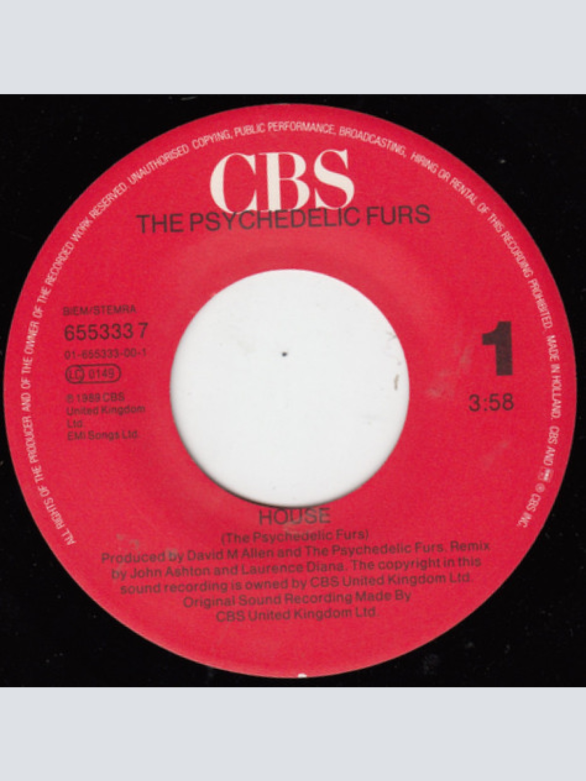 Vinyl / The Psychedelic Furs - House