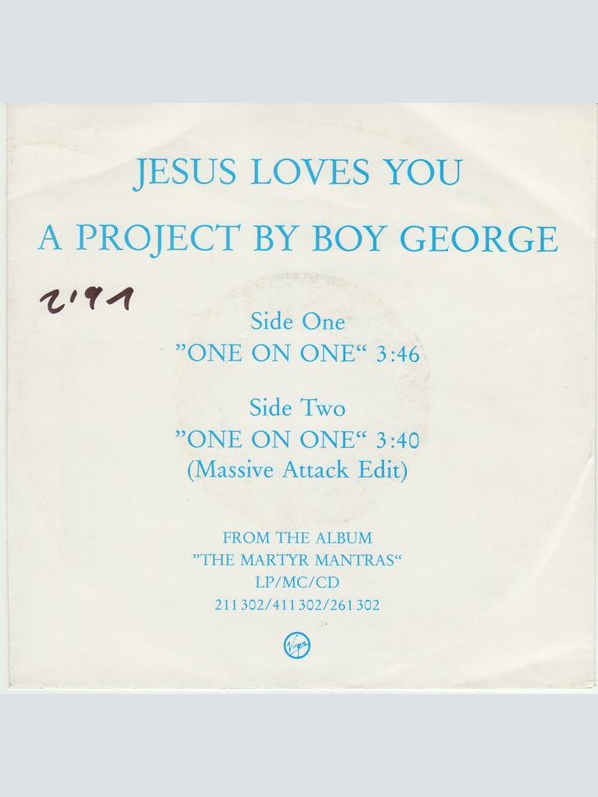 Vinyl / Jesus Loves You - One On One