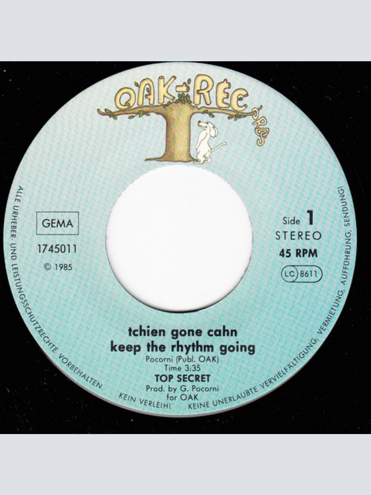 Vinyl / Top Secret (53) - Tchien Gone Cahn Keep The Rhythm Going