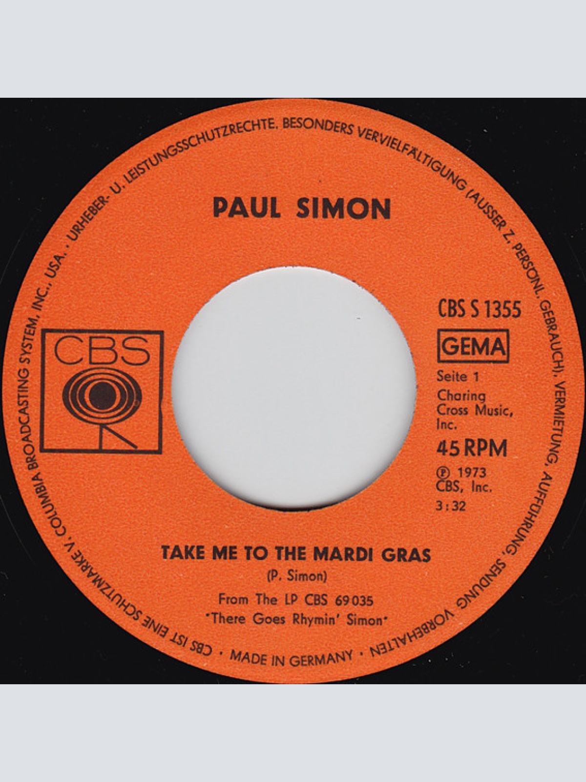Vinyl / Paul Simon - Take Me To The Mardi Gras