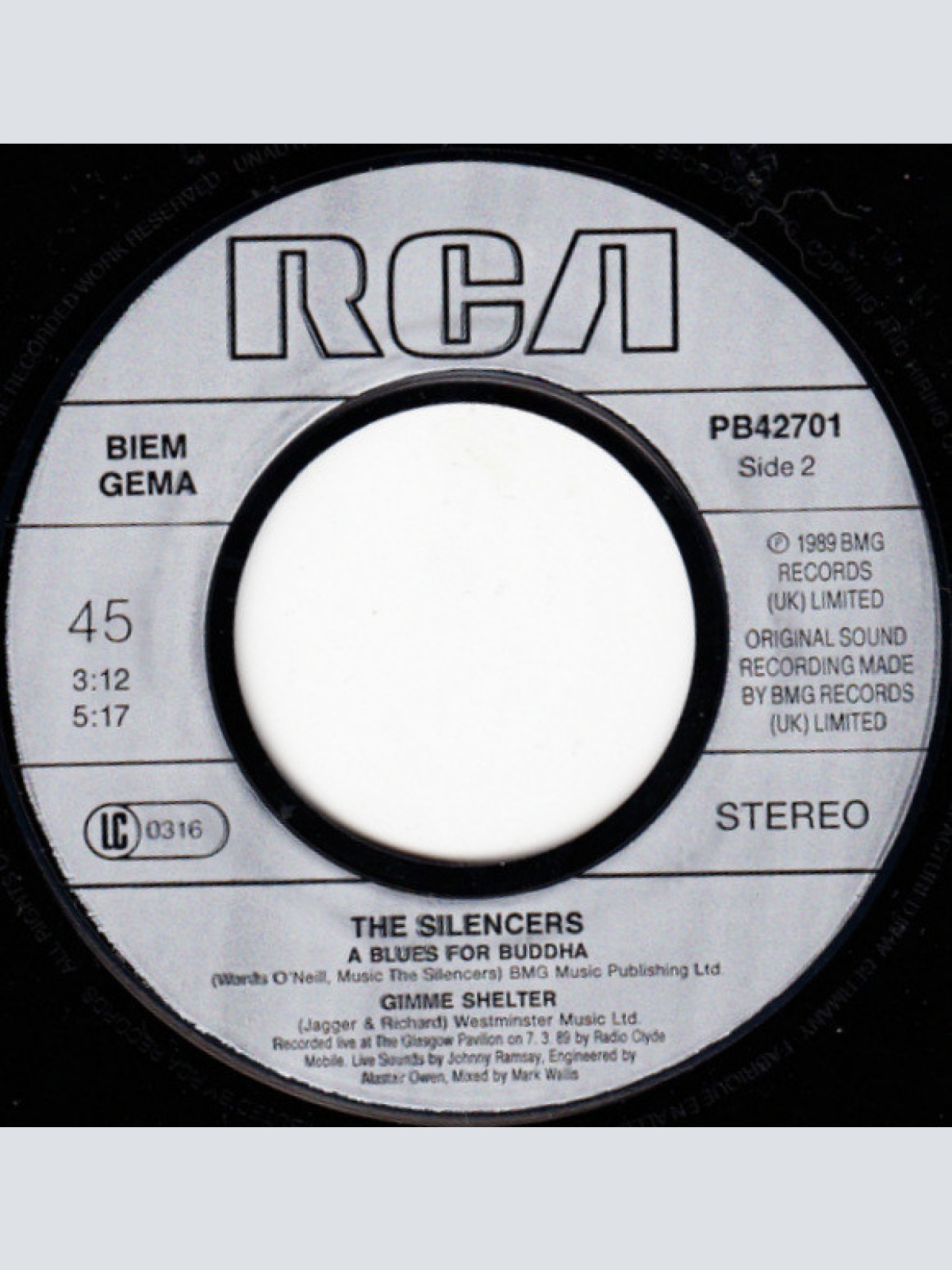 Vinyl / The Silencers - Scottish Rain