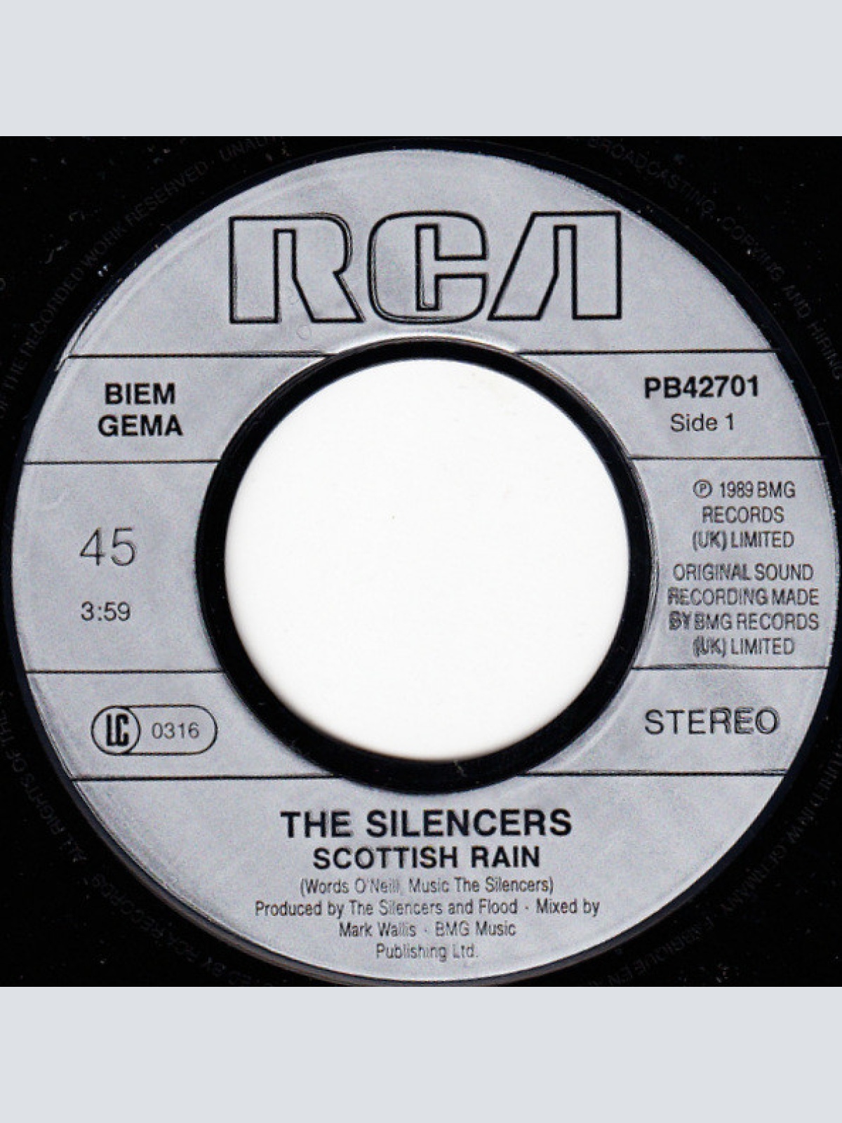 Vinyl / The Silencers - Scottish Rain