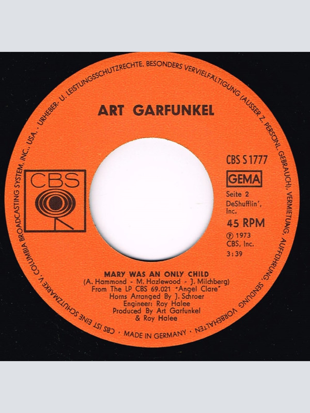 Vinyl / Art Garfunkel - All I Know / Mary Was An Only Child