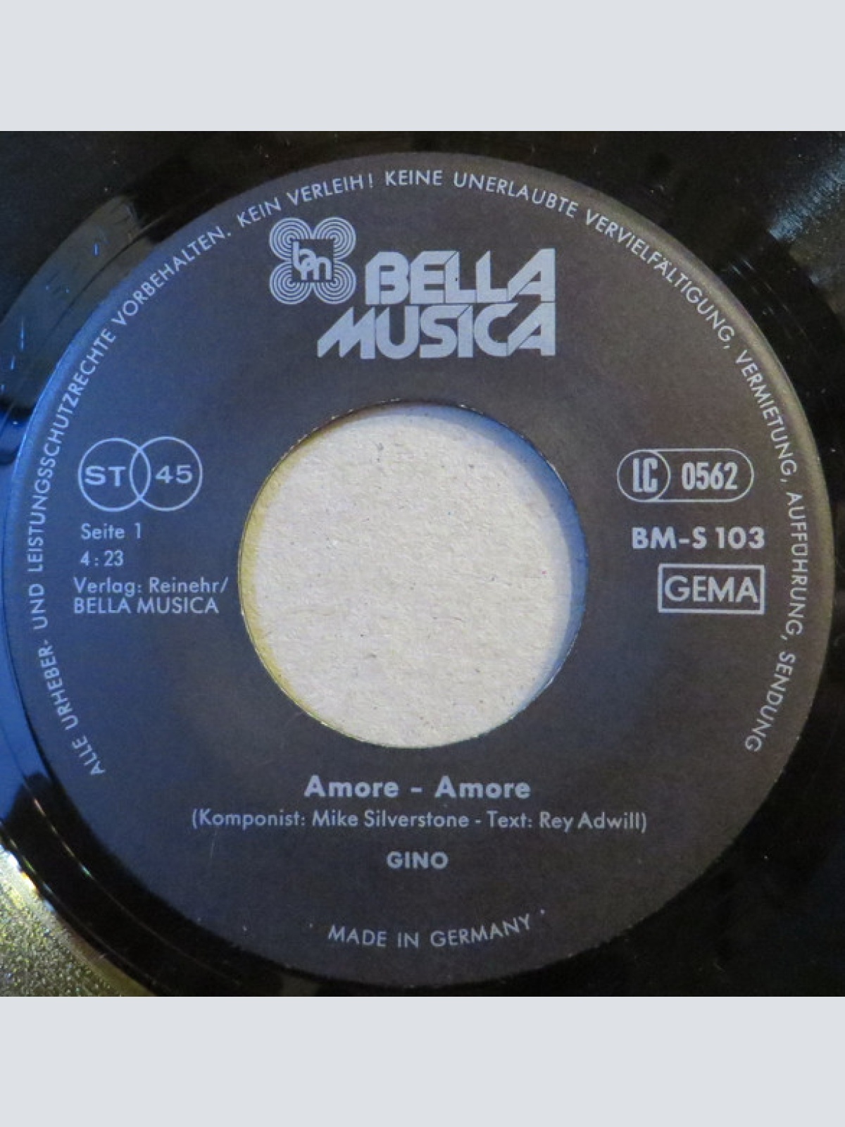 Vinyl / Gino Scandale - Bella Italia / Amore, Amore....