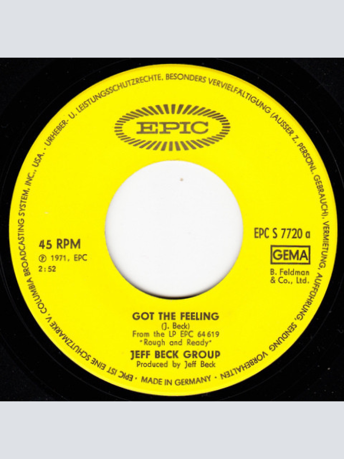 Vinyl / Jeff Beck Group - Got The Feeling