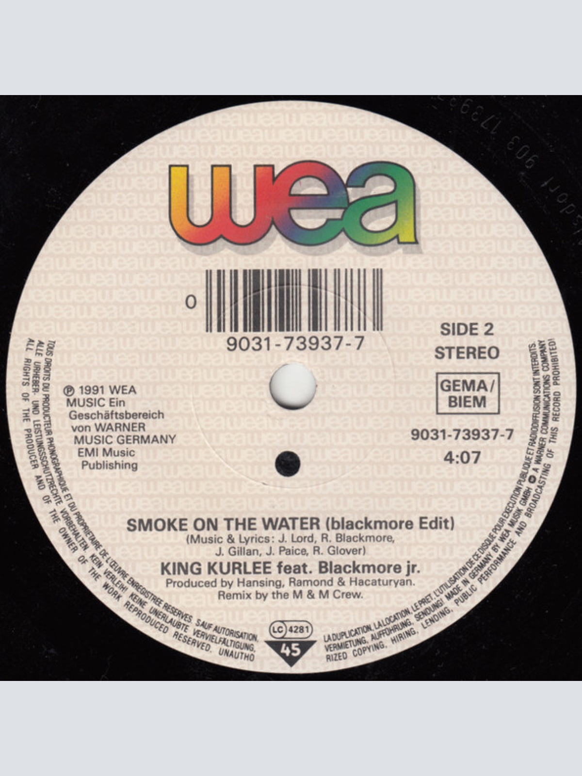 Vinyl / King Kurlee Feat. Blackmore Jr.* - Smoke On The Water