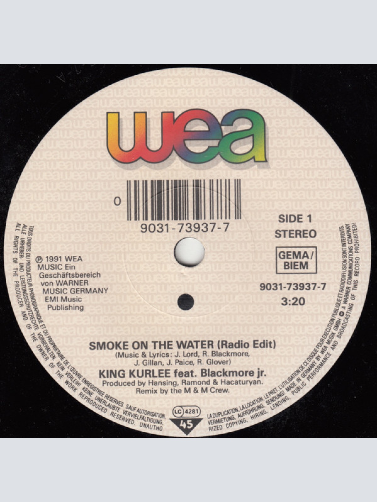 Vinyl / King Kurlee Feat. Blackmore Jr.* - Smoke On The Water