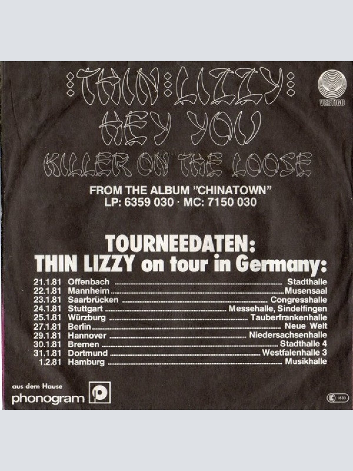 Vinyl / Thin Lizzy - Hey You