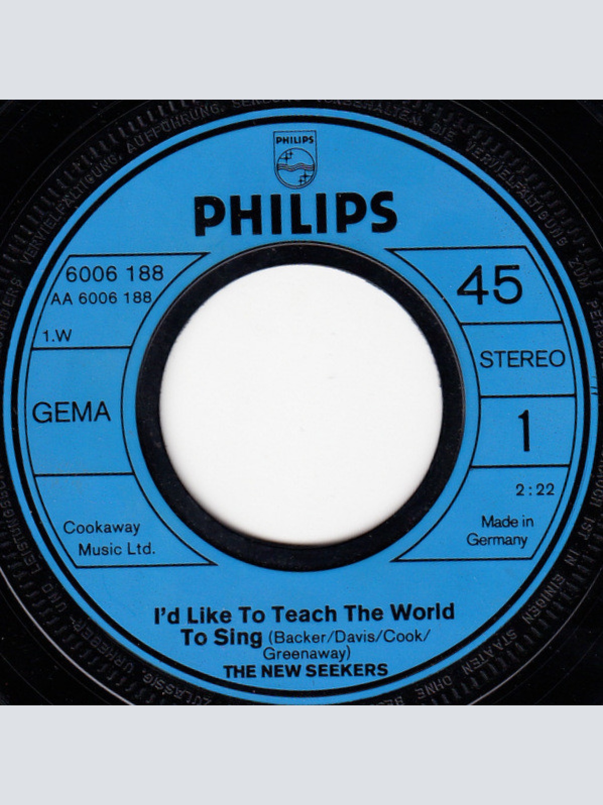 Vinyl / The New Seekers - I'd Like To Teach The World To Sing (In Perfect Harmony)