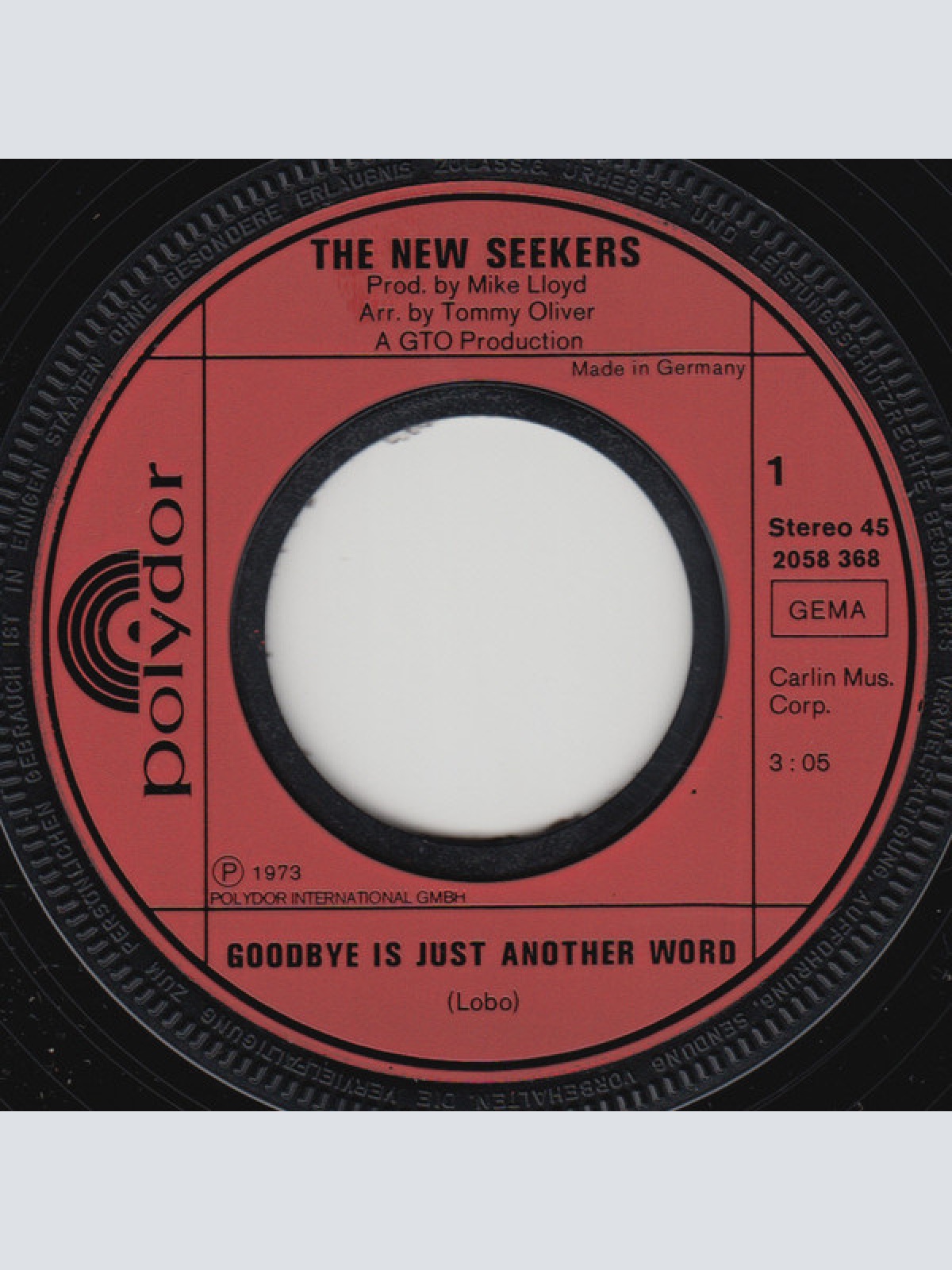 Vinyl / The New Seekers - Goodbye Is Just Another Word