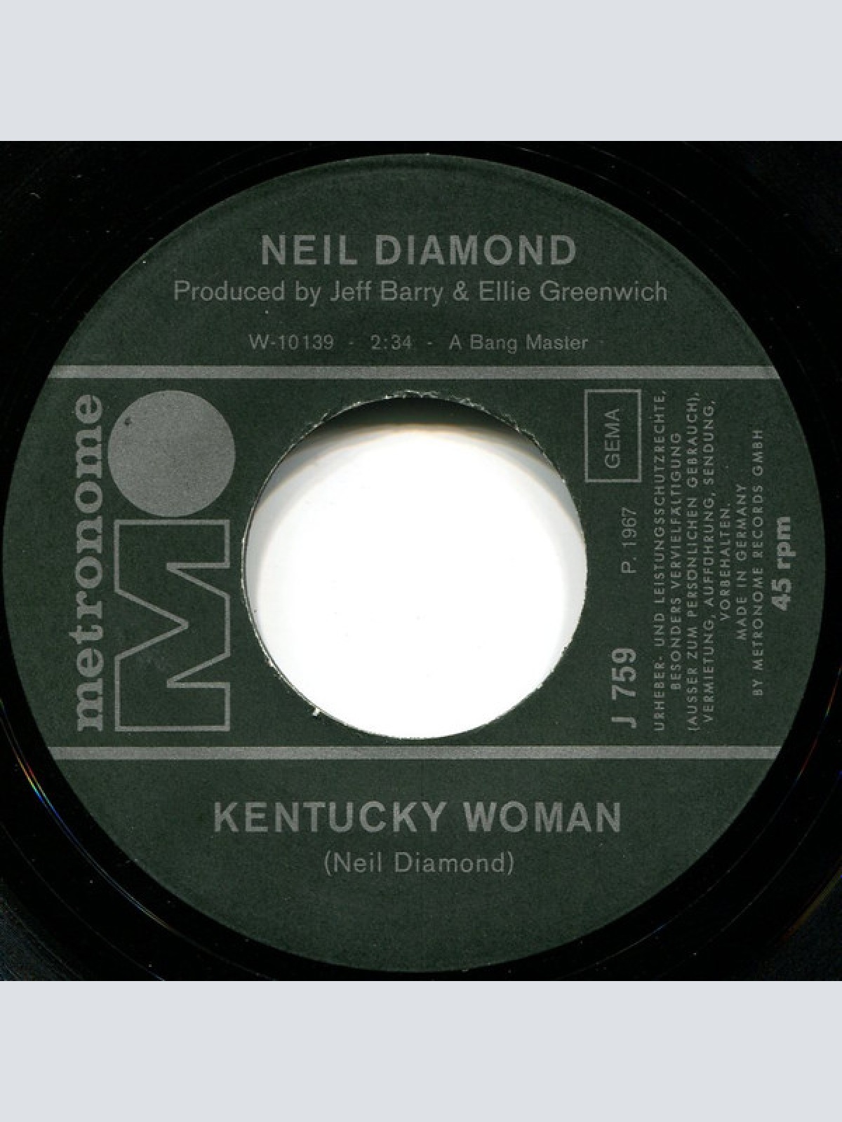 Vinyl / Neil Diamond - Kentucky Woman / The Time Is Now