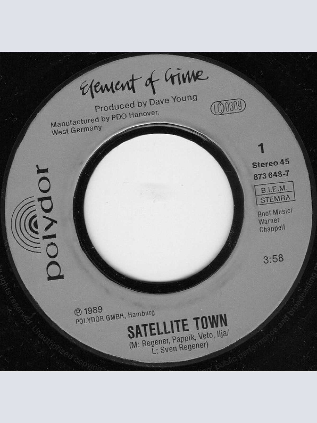 Vinyl / Element Of Crime - Satellite Town