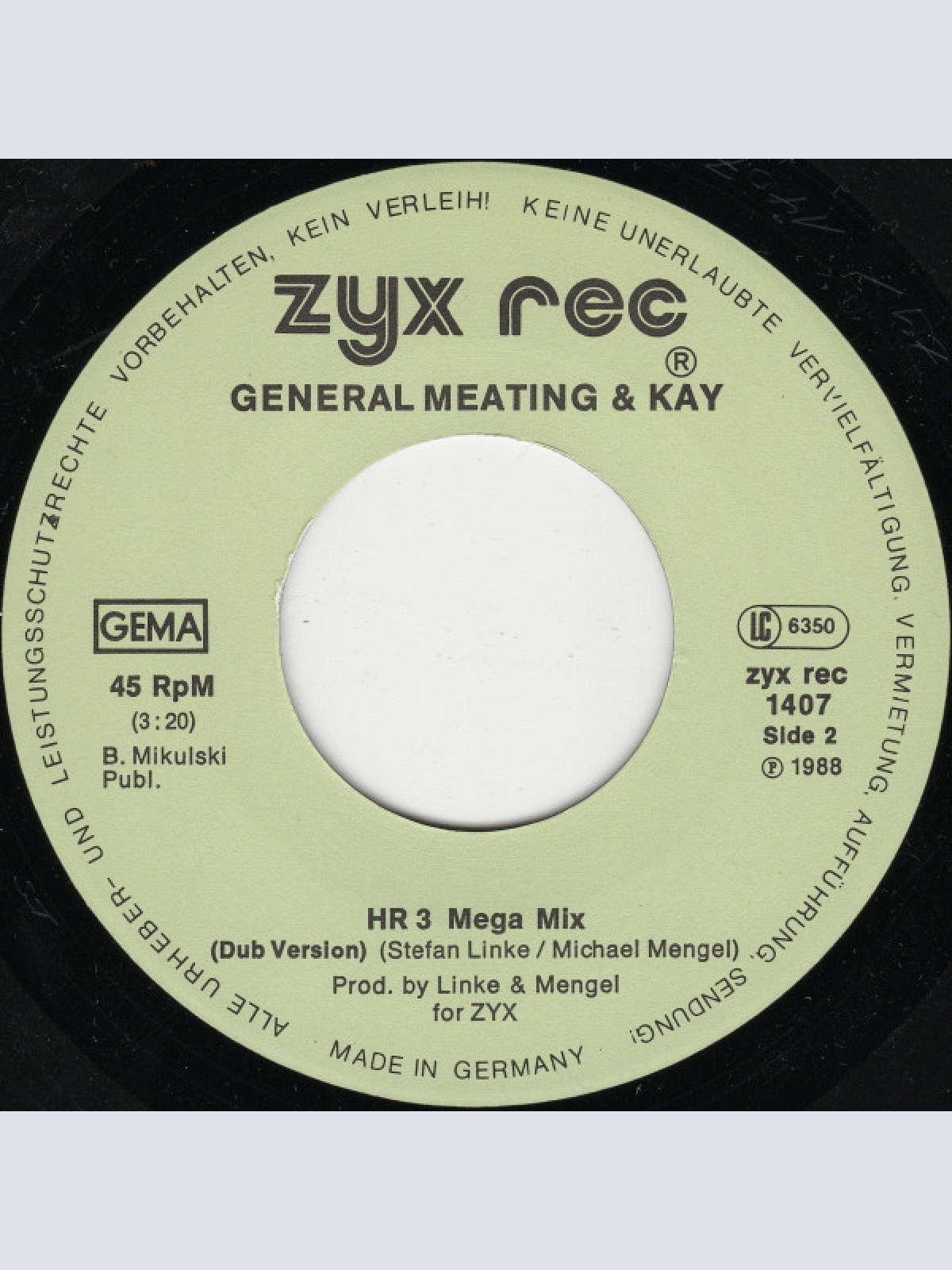 Vinyl / General Meating & Kay - HR3 Zitter Zitter Mega Mix