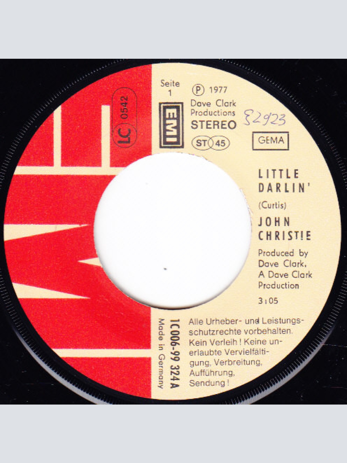 Vinyl / John Christie - Little Darlin'