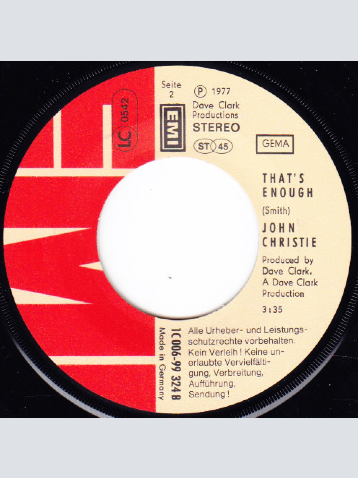 Vinyl / John Christie - Little Darlin'