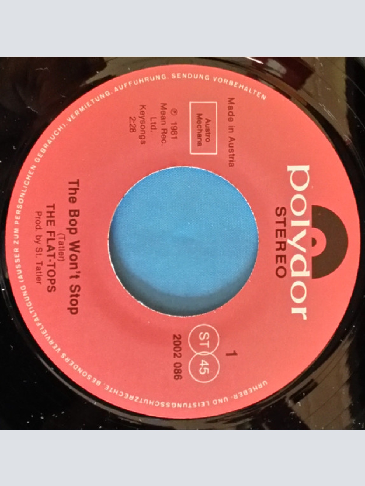 Vinyl / The Flat-Tops - The Bop Won't Stop