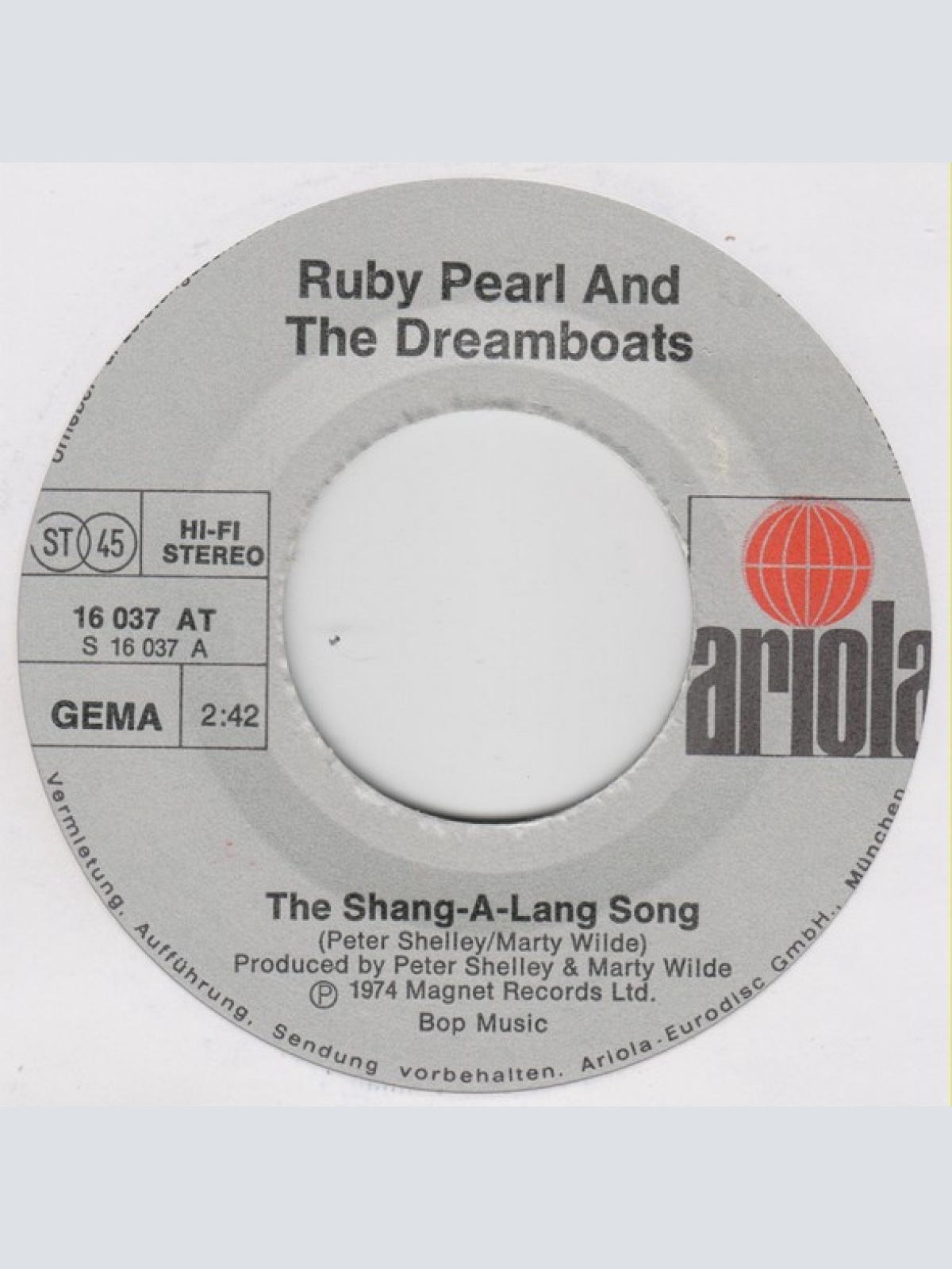 Vinyl / Ruby Pearl And The Dreamboats - The Shang-A-Lang Song