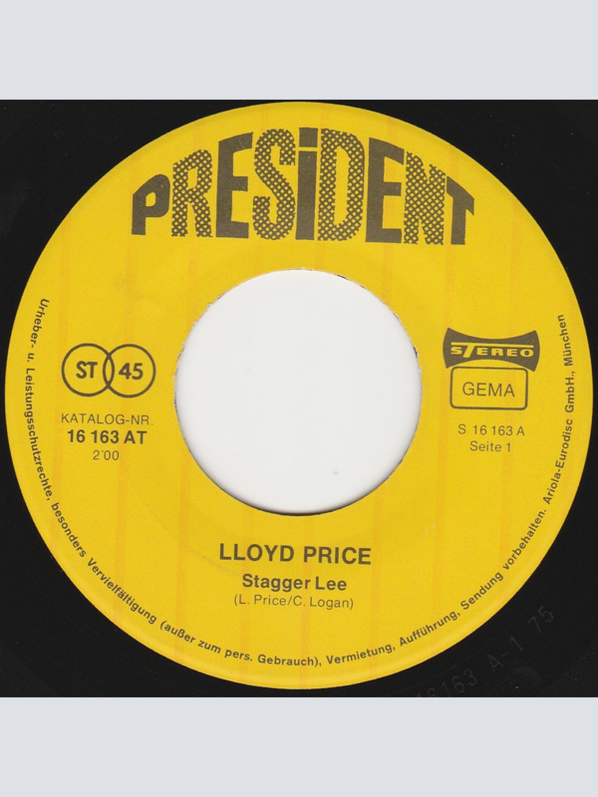 Vinyl / Lloyd Price - Stagger Lee