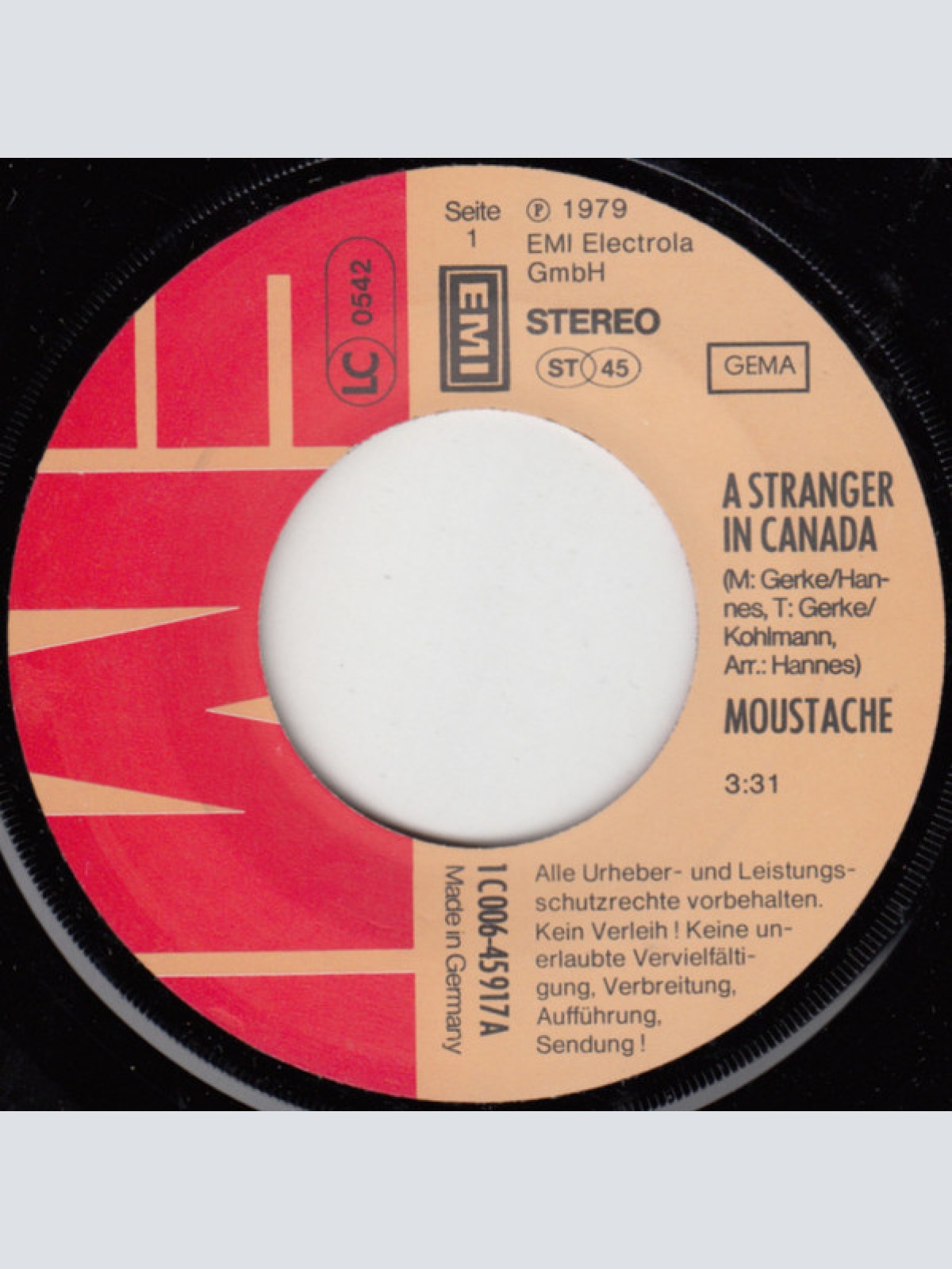 Vinyl / Moustache (5) - A Stranger In Canada