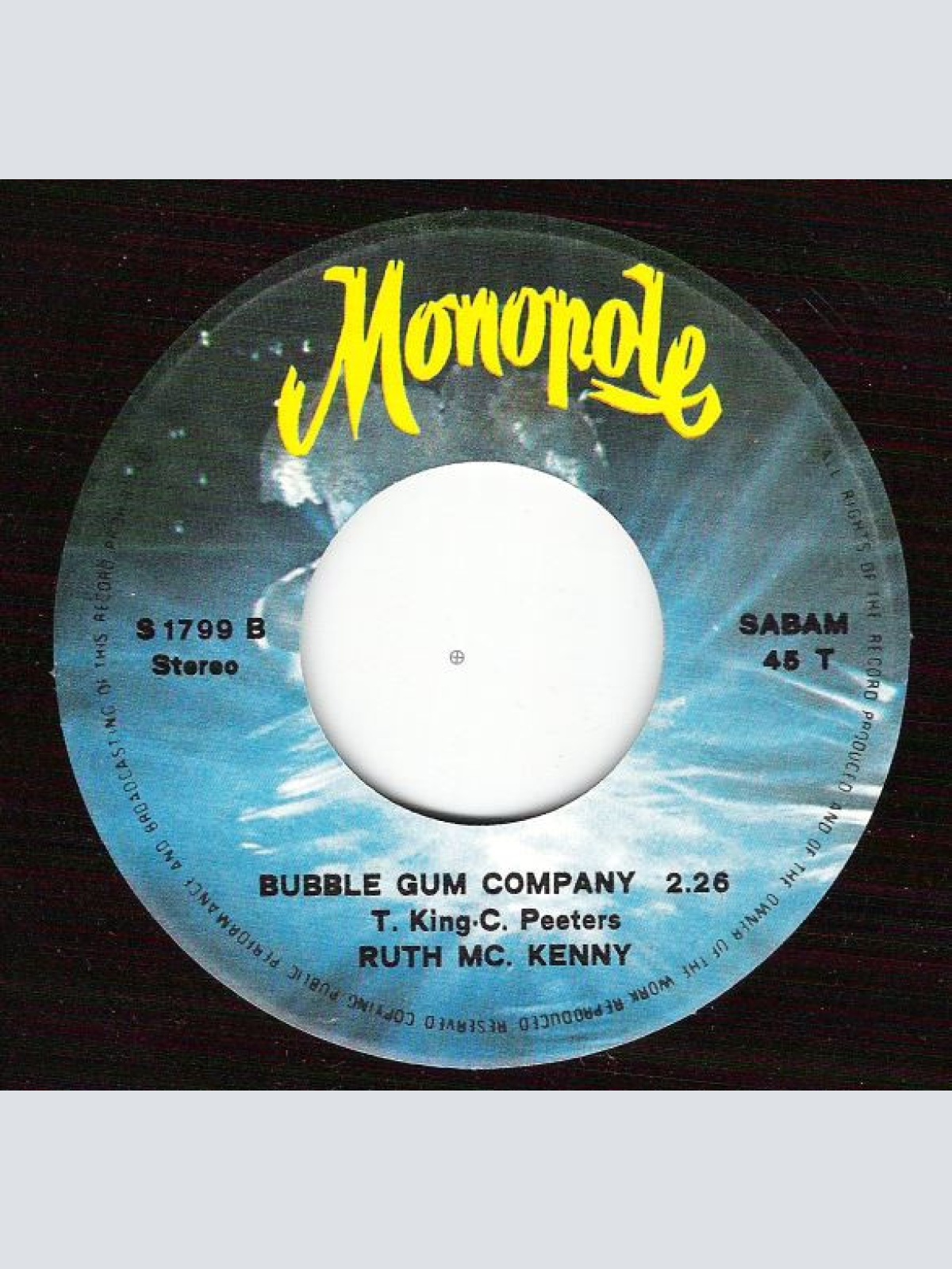 Vinyl / Ruth McKenny - Don't Ever Leave Me / Bubble Gum Company