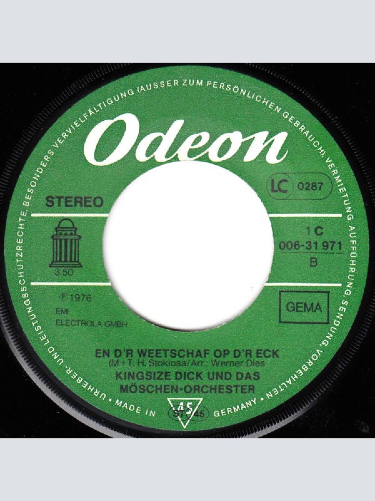 Vinyl / Kingsize Dick Und Das Möschen-Orchestra - De Mösch / En D´r Weetschaf Op D'r Eck