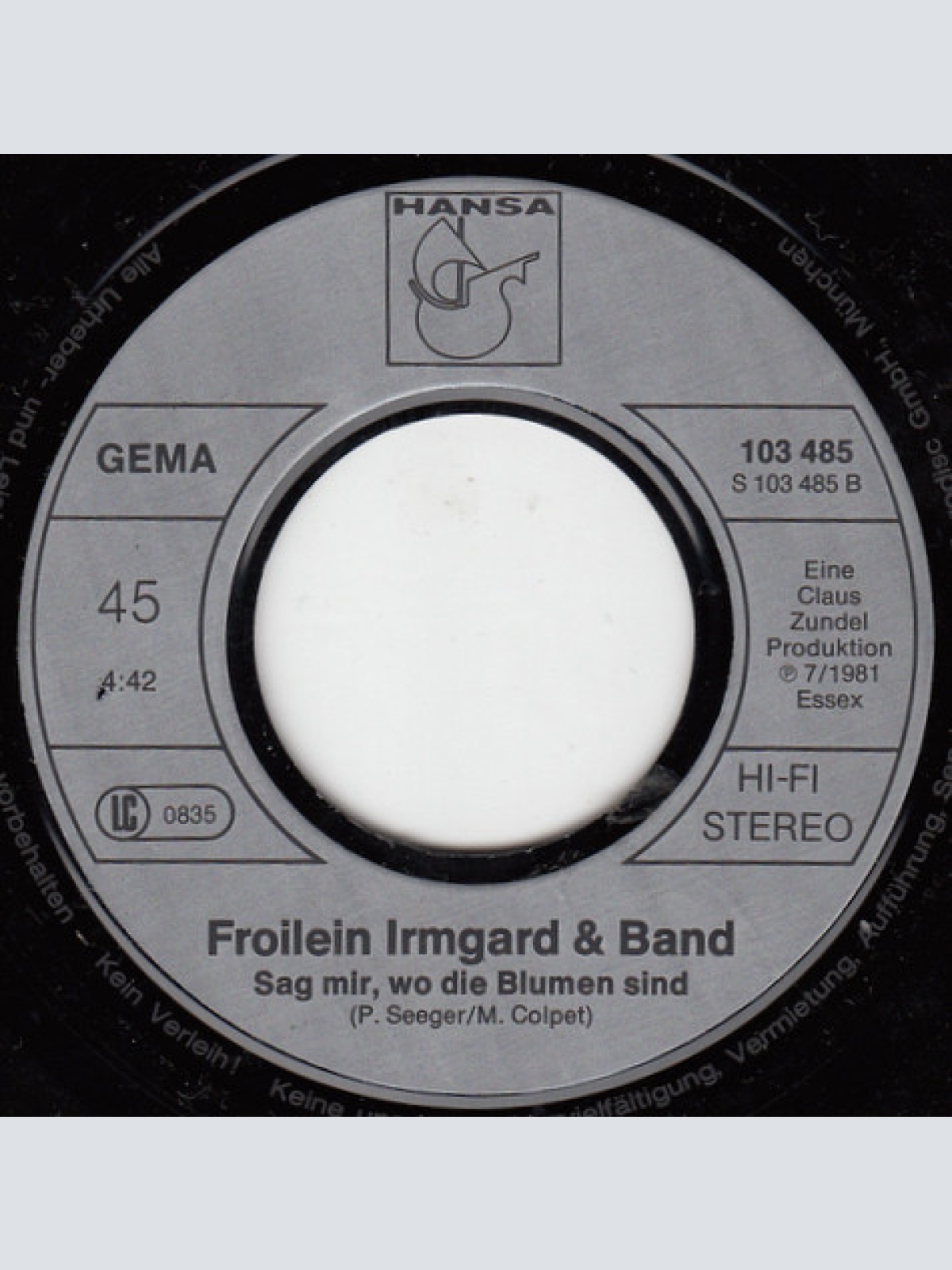 Vinyl / Froilein Irmgard & Band - Lili Marleen