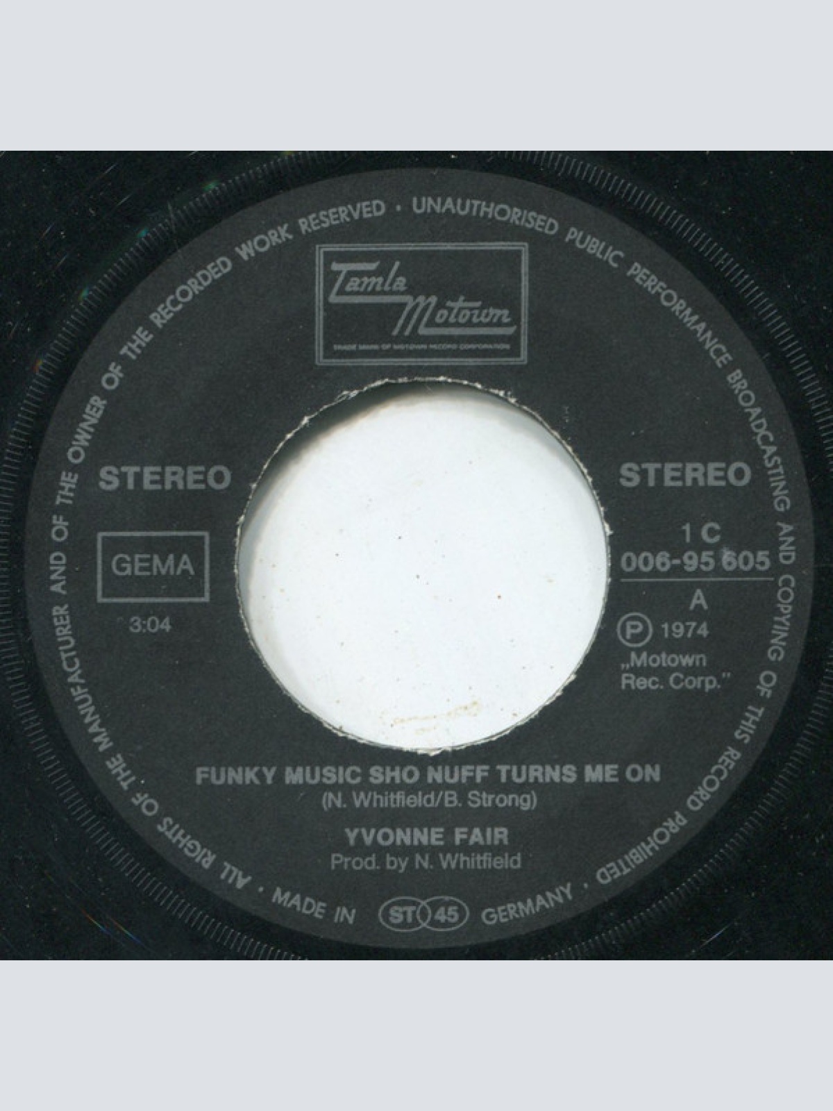 Vinyl / Yvonne Fair - Funky Music Sho Nuff Turns Me On / Let Your Hair Down