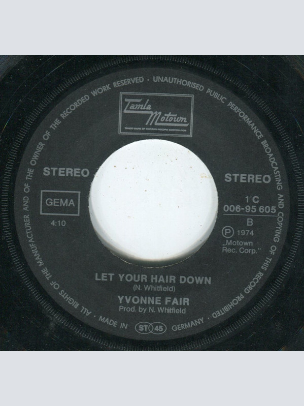 Vinyl / Yvonne Fair - Funky Music Sho Nuff Turns Me On / Let Your Hair Down