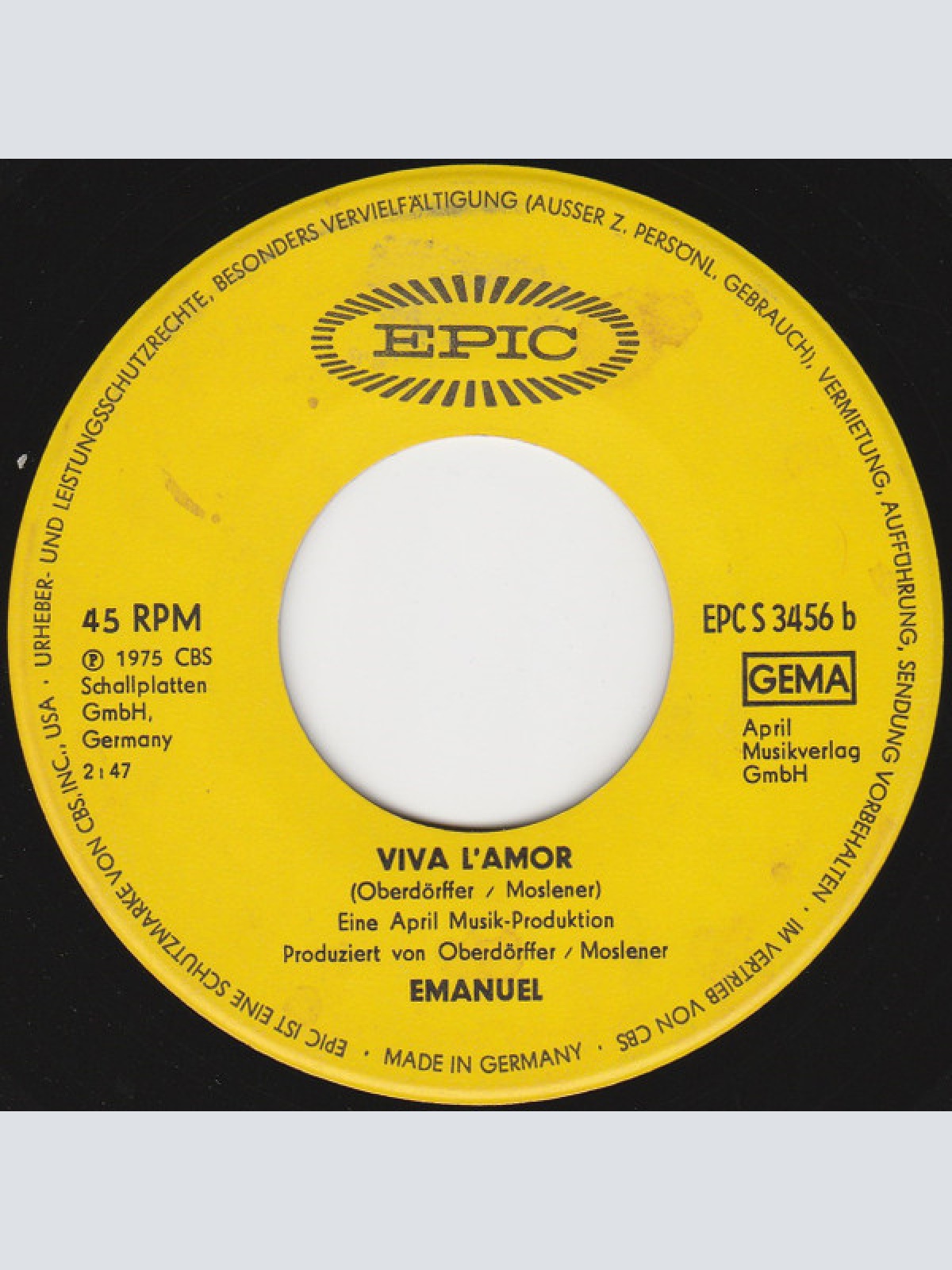 Vinyl / Emanuel (10) - I Know A Girl In Sansibar / Viva L'Amor