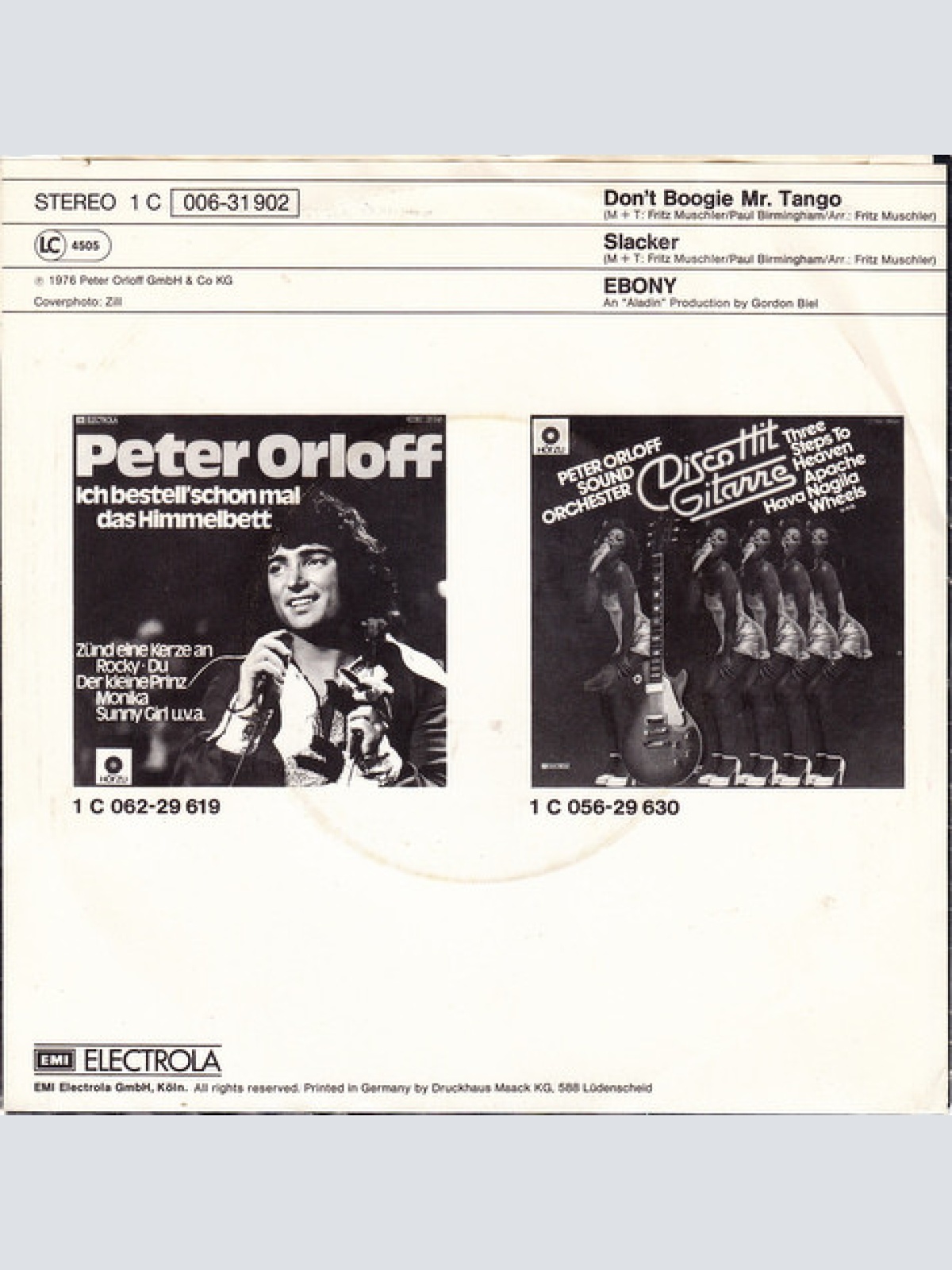 Vinyl / Ebony (10) - Don't Boogie Mr. Tango