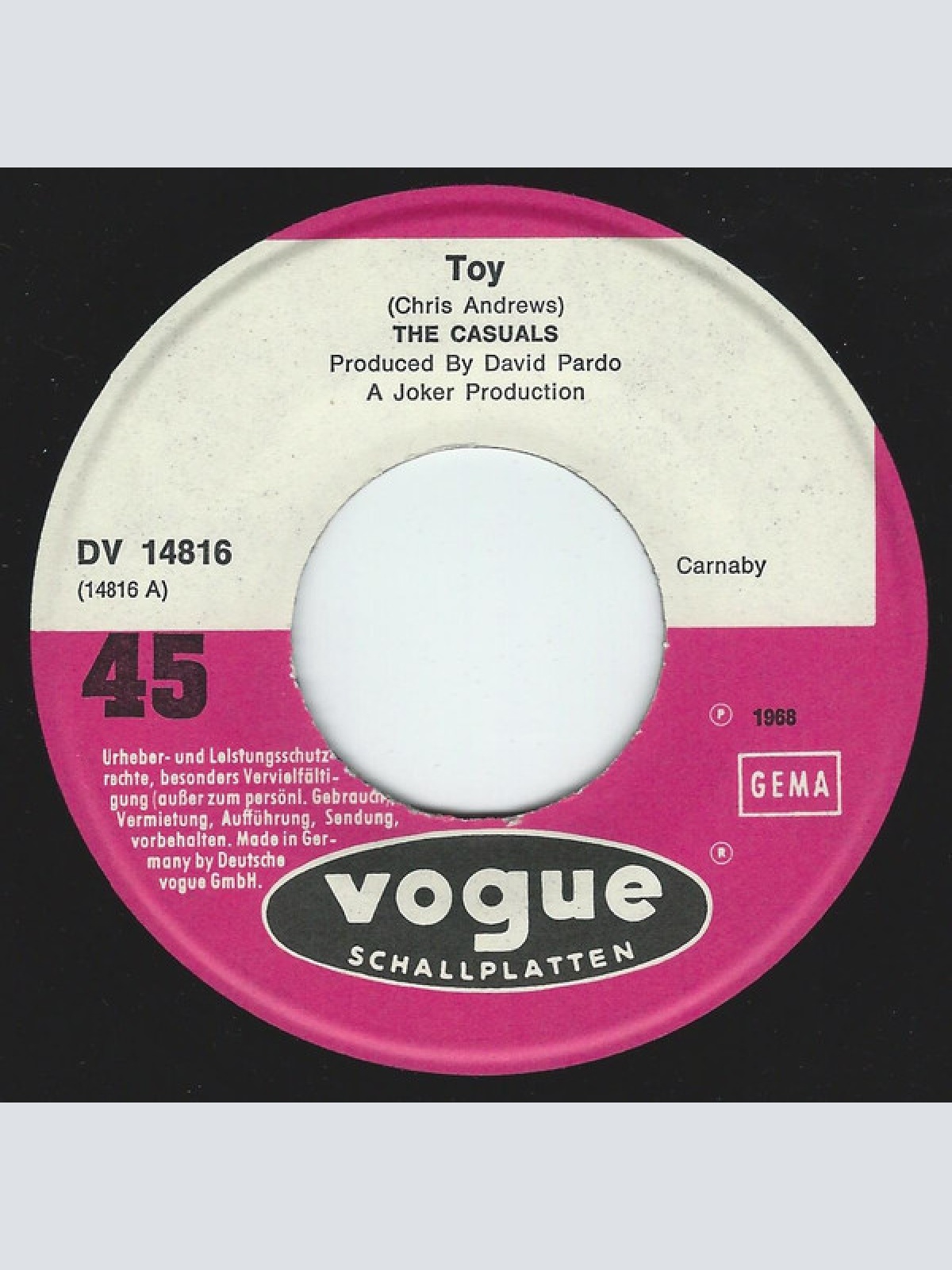 Vinyl / The Casuals - Toy / Hey, Hey, Hey