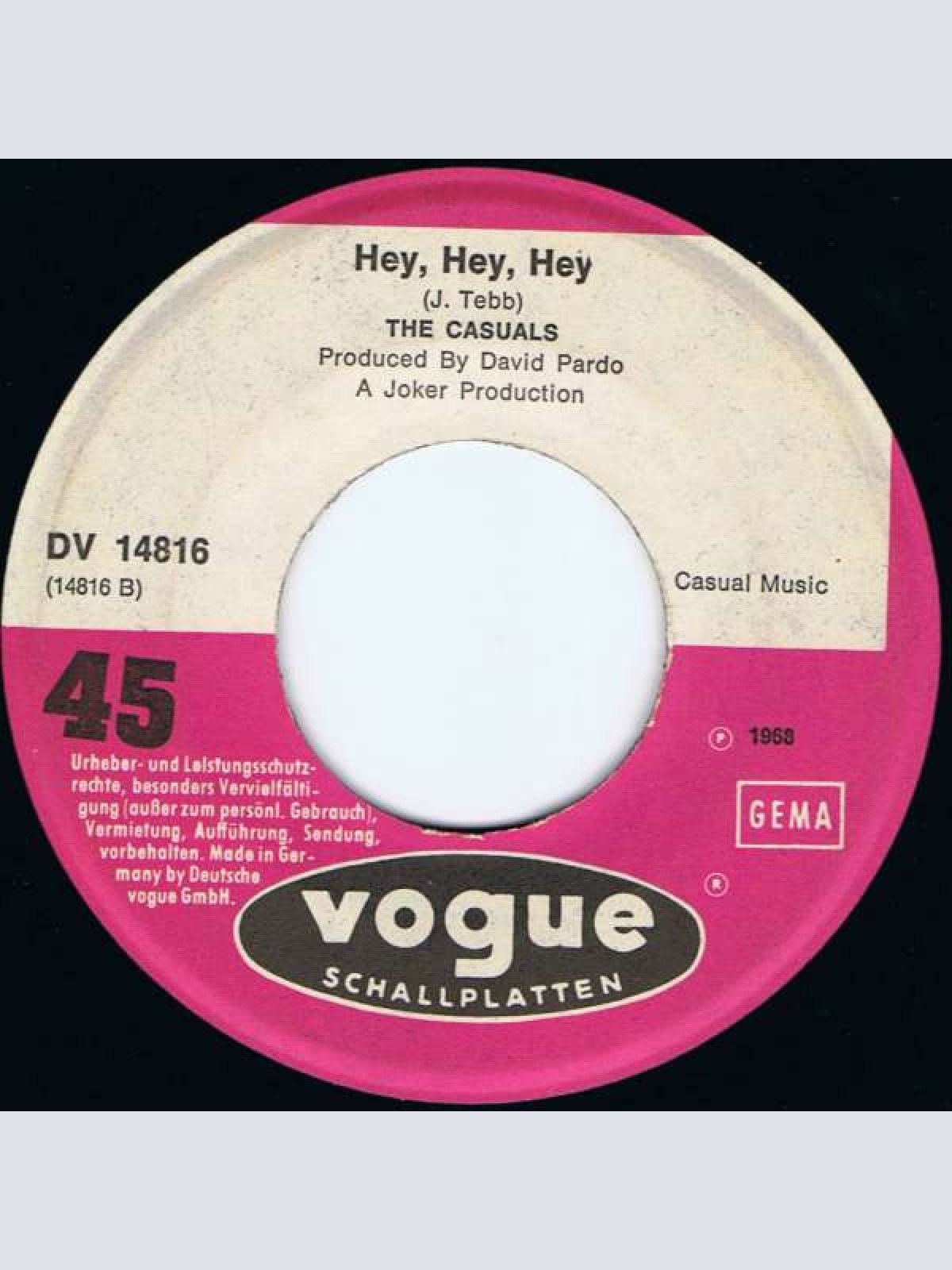 Vinyl / The Casuals - Toy / Hey, Hey, Hey