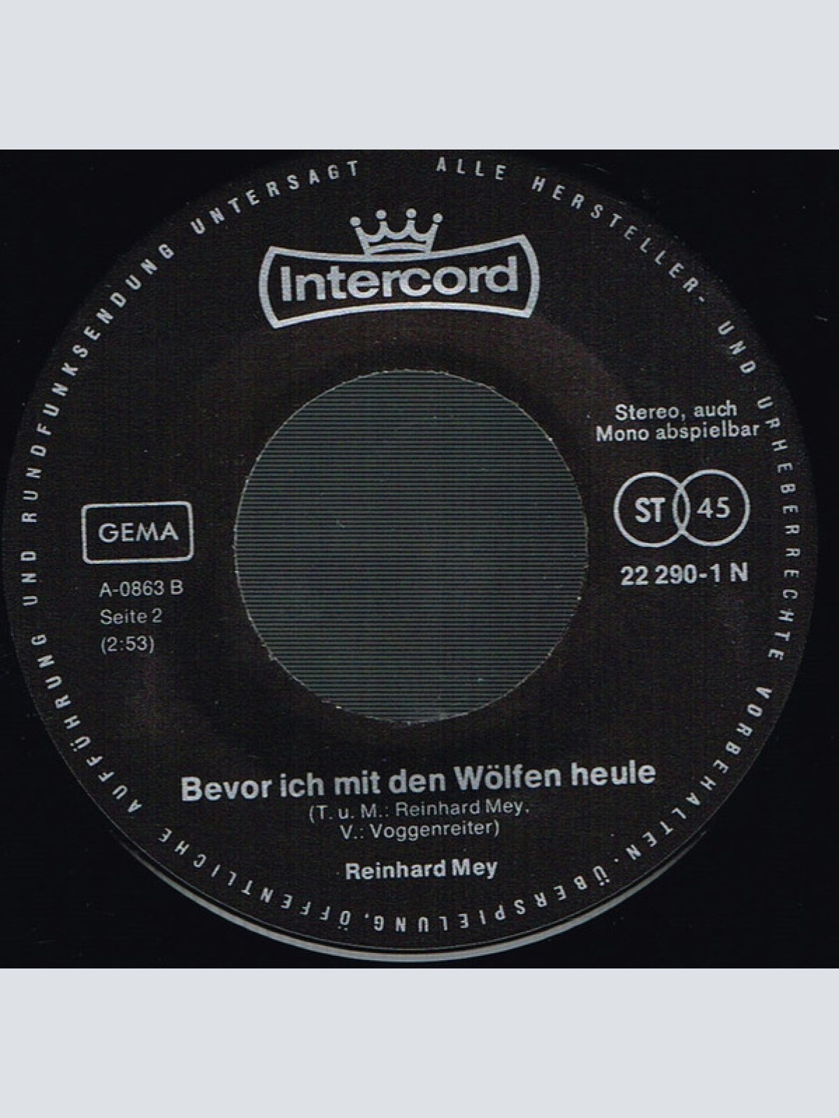 Vinyl / Reinhard Mey - Annabelle, Ach, Annabelle / Bevor Ich Mit Den Wölfen Heule