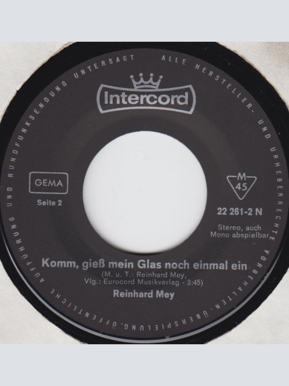 Vinyl / Reinhard Mey - Diplomatenjagd / Komm, Gieß Mein Glas Noch Einmal Ein