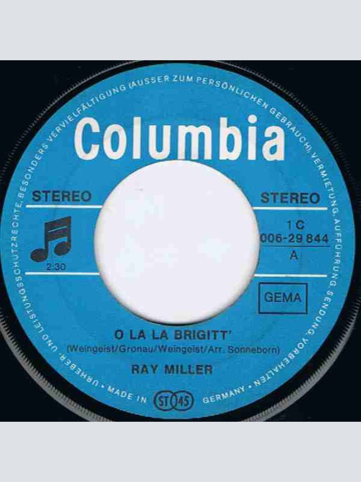 Vinyl / Ray Miller - O La La Brigitt