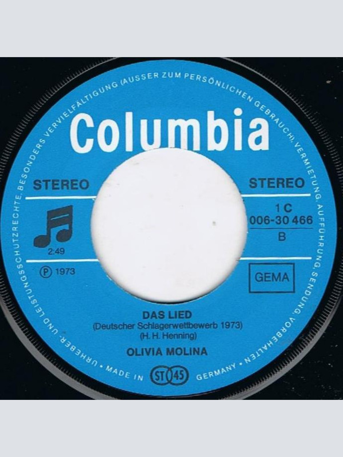 Vinyl / Olivia Molina - Antwort Auf Alle Fragen / Das Lied