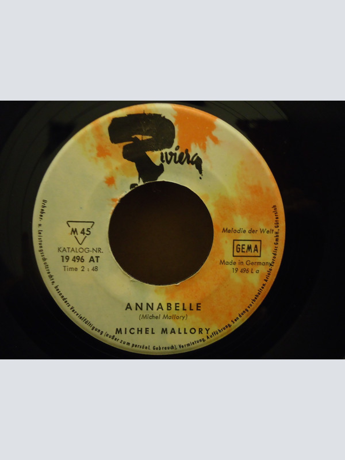 Vinyl / Michel Mallory - Annabelle / Le Ruban Bleu